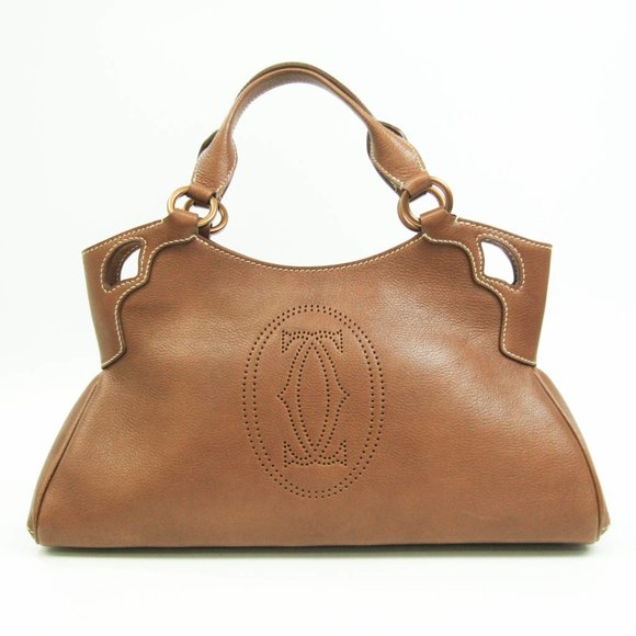Cartier Handbags - CARTIER Marcello Women's Leather Handbag Light Brown
